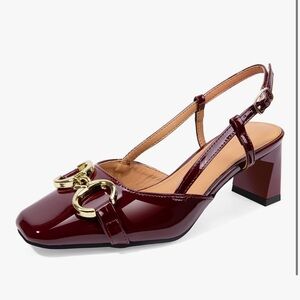 NEW Elegant Burgundy Slingback Heels